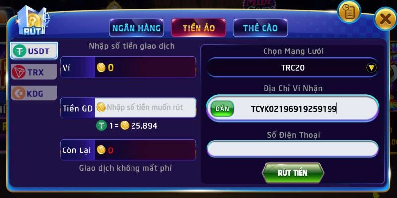 Các phương thức giao dịch rút thưởng